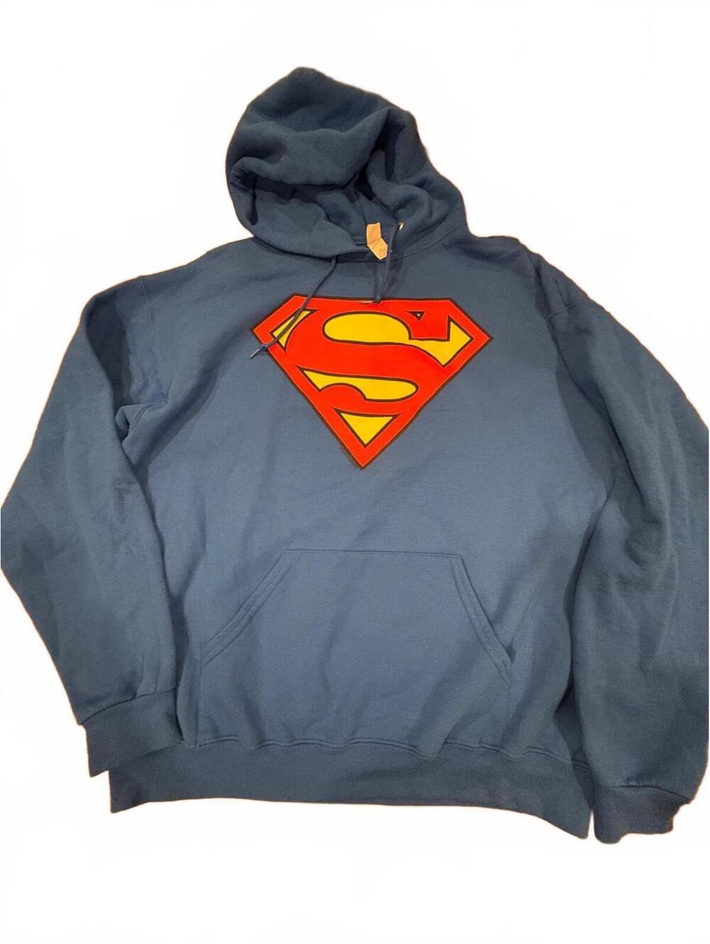 Superman Logo Blue Hoodie XL